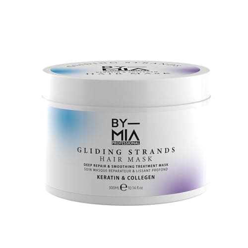 Image of BY MIA Collagen & Keratin Hair Mask (300ml) Deep Conditioning Hair Treatment for Dry Damaged Hair - Sulphate Free Argan Oil & Maca Root Formula - Anti-Frizz Repair for Bleached, Coloured & Curly Hair