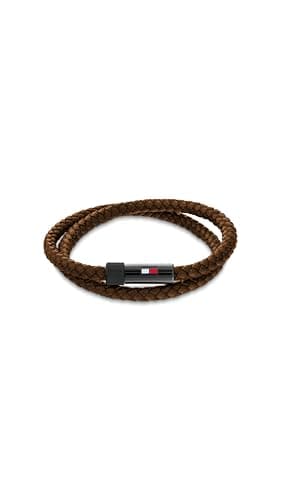 Image of Tommy Hilfiger Jewelry Men's Leather Bracelet with Magnetic Closure