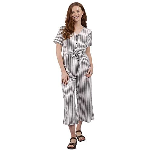 Image of Trespass Womens Jumpsuit Cropped Leg Length Wide Hem with Pockets Ariya