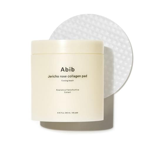 Image of Abib Jericho Rose Collagen Pad Firming Touch 60 Pads 8.45 fl.oz. | Korean Anti-Aging Toner Pads for Face with Niacinamide, Collagen, Peptides, Cleansing, Disposable, Exfoliant, Skin Care