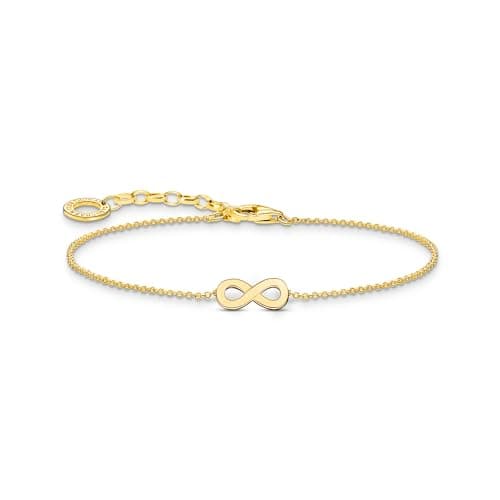 Image of Thomas Sabo A2161-413-39 Sterling Silver Gold Plated Silver Infinity Bracelet, Eine Grösse, No Gem, Eine Grösse, Sterling Silver, No Gemstone