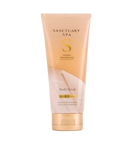 Image of Sanctuary Spa Golden Sandalwood Body Scrub, No Mineral Oil, Cruelty Free and Vegan Exfoliating, 200 ml