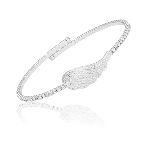 Image of equilibrium Guardian Angel Silver Plated Pretty Wing Bangle Bracelet