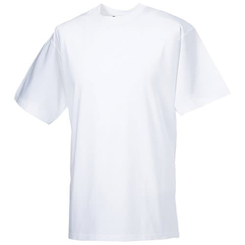 Image of Russell Europe Mens Classic Heavyweight Ringspun Short Sleeve T-Shirt (M) (White)