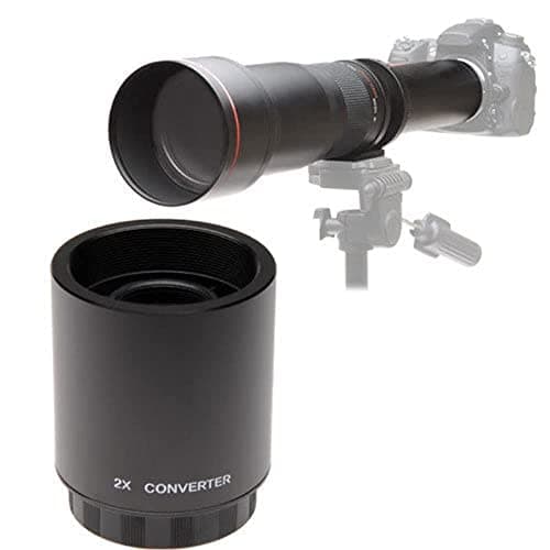 Image of JINTU 2X Teleconverter Lens for T ount Telephoto Lens 500mm 420-800mm 650-1300mm 900mm Black