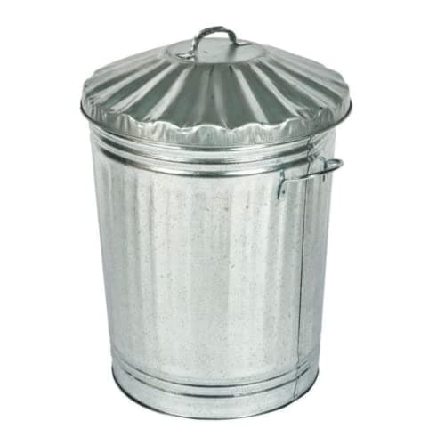 Image of Trendi 15L Galvanised Steel Metal Dustbin Kitchen House Garden Storage Unit Bin (15 Litre)