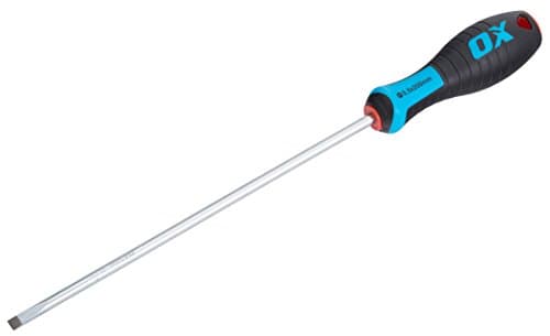 Image of OX Tools Pro Series Slotted Parallel Screwdriver, 200x5.5mm, Magnetic Tip, Ergonomic, Soft Grip, Chrome Vanadium Steel