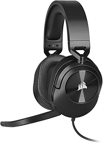 Image of Corsair HS55 SURROUND Lightweight Multiplatform Wired Gaming Headset – Dolby 7.1 Surround Sound – iCUE Compatible – PC, Mac, PS5, PS4, Xbox, Nintendo Switch, Mobile – Carbon