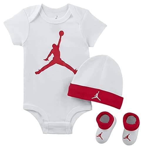 Image of Jordan Infant Jumpman 3 Piece Set (White(LJ0041-RW3)/Red, 6-12 Months)