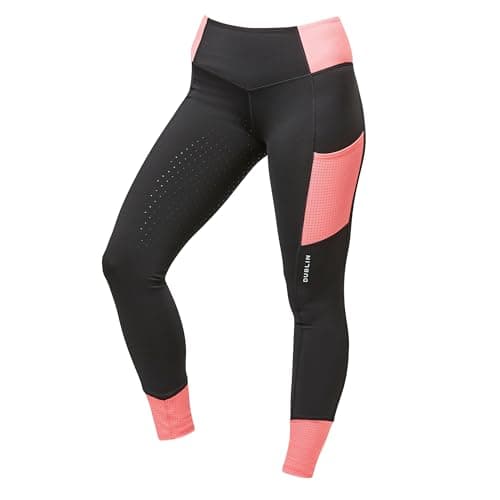 Image of Dublin Womens/Ladies Power Performance Colour Block Horse Riding Tights (18 UK) (Coral)