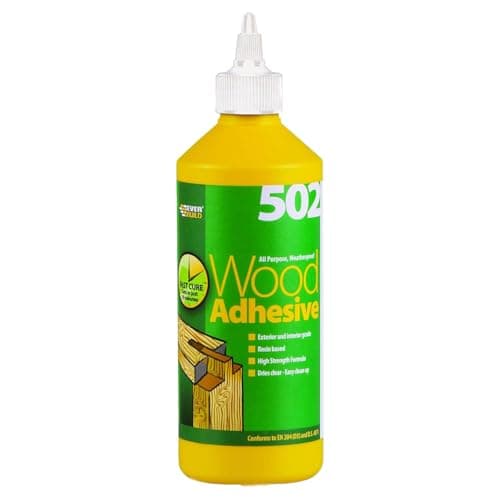 Image of Everbuild 502 All Purpose Weatherproof Wood Adhesive – Suitable for typical Wood Bonding Applications – 500 ml