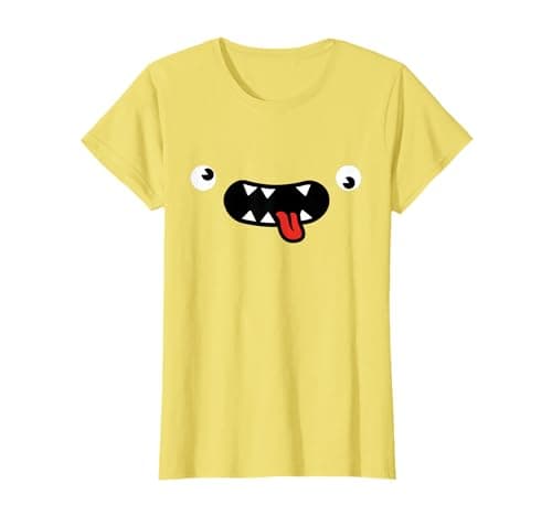 Image of Yellow Monster Wacky Face Monster Costume Kids Halloween T-Shirt