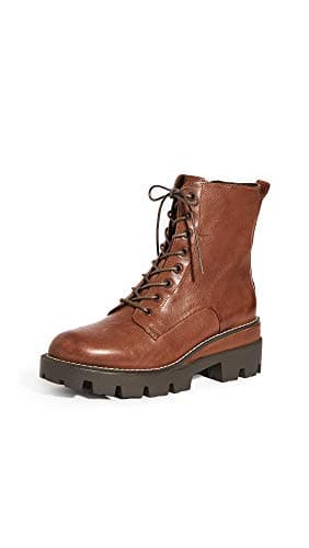 Image of Sam Edelman Women's Garret Combat Boot, Dark Brown, 8 UK