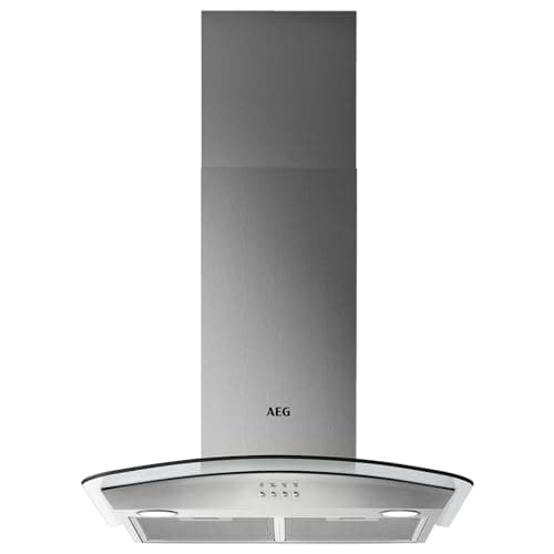 Image of AEG 60cm Curved Glass Chimney Cooker Hood - Stainless Steel
