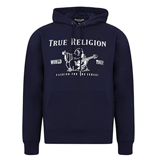 Image of True Religion Men's Metallic Buddha Fleece Hoody, Navy, XL