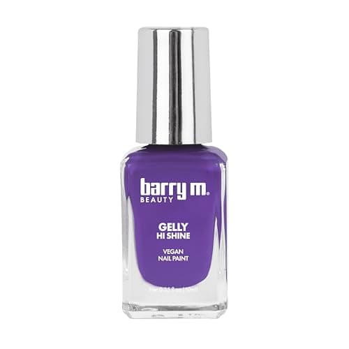 Image of Barry M Gelly Hi Shine Nail Paint Shade Purple Rain |Purple Nail Polish | Glossy Finish