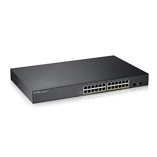 Image of Zyxel 24 Port PoE Switch | Smart Managed | Gigabit Network Ethernet Switch | 24x GbE PoE+ with 170W Budget + 2X SFP GbE Slots | Rack Mount | Smart Fan for Silent Operation | GS1900-24HPv2