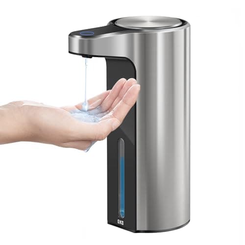 Image of EKO Aroma Automatic Soap Dispenser - Motion Sensor, USB Rechargeable, No-drip Valve, Refillable, Transparent Window to Monitor Liquid Soap Levels, 250ml (Matt Stainless)