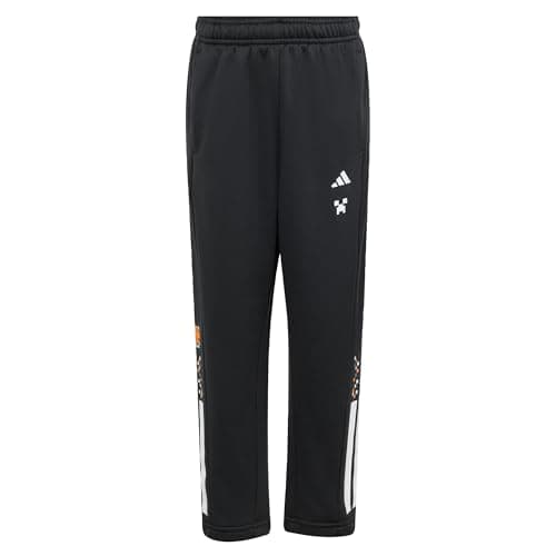 Image of adidas Unisex Kids Minecraft Training 3 Stripes Pant, Black/White, 7-8 Years