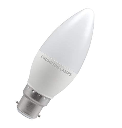 Image of Crompton Lamps Candle LED B22 Bulb | 4.9W = 40W Equivalent | Daylight 6500K | Energy Efficient | Bayonet Lightbulb | Long Life 25,000-Hrs | Bulbs for Lamps