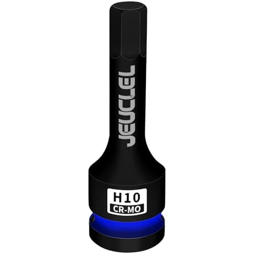 Image of JEUCLEL 10mm Hex Impact Bit Socket, H10 1/2-Inch Impact Drive Allen, Cr-Mo Steel for Electric Ratchet Wrenches Fastening Screws