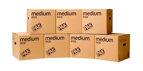 Image of StorePAK Eco Archive Storage Moving Boxes with Handles - (Pack of 7) - 33 Litres - 100% Recyclable – H 31 x W 33 x D 33 cm - MEDIUM