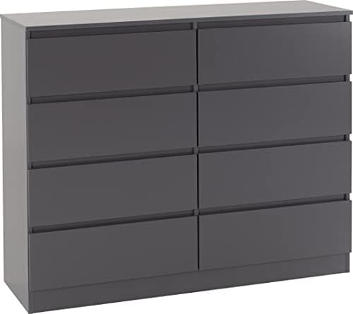 Image of Seconique Malvern 8 Drawer Chest in Grey