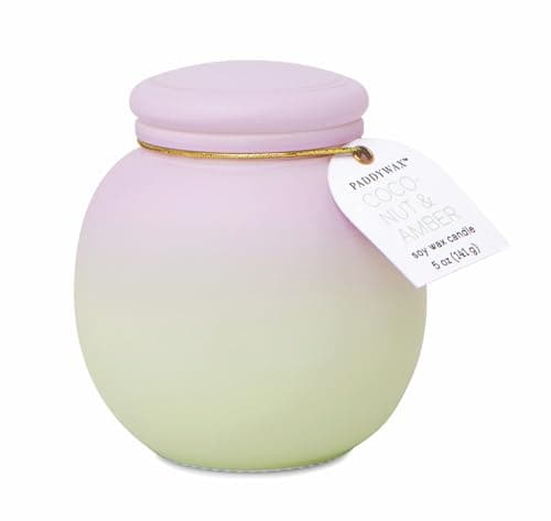 Image of Paddywax Scented Candles Orb Collection Ombre Glass Luxury Artisan Candle, 141g, Coconut & Amber