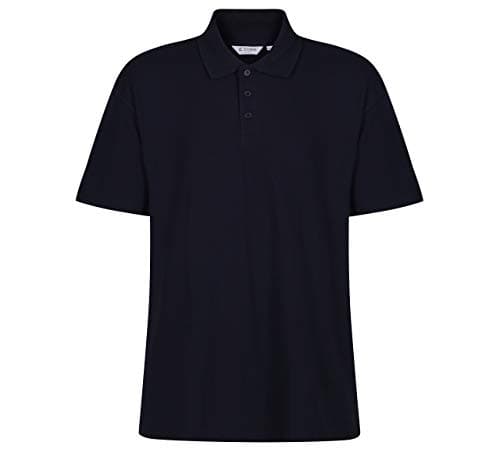 Image of Trutex Kids Black Plain School Polo Shirts – Short Sleeve Cotton-Rich Unisex PE Kit Polos for Boys and Girls – Age 12