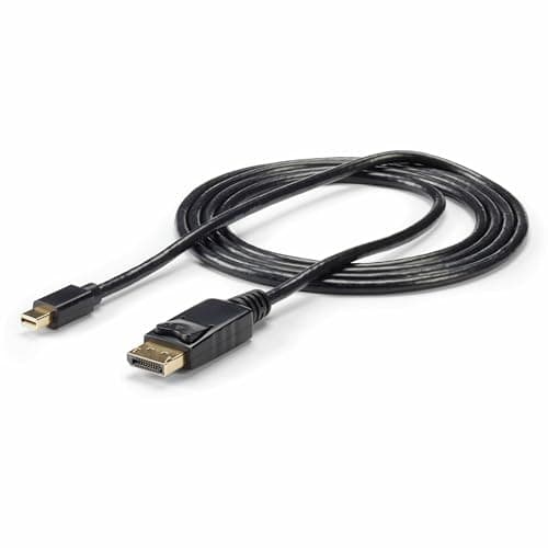 Image of StarTech.com 6ft Mini DisplayPort to DisplayPort Cable - M/M - mDP to DP 1.2 Adapter Cable - Thunderbolt to DP w/ HBR2 Support (MDP2DPMM6), Black