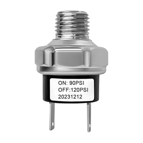 Image of TNAIYH Air Pressure Switch, 90-120 PSI 1/4" NPT 12V/24V DC Air Compressor Pressure Controller Switch, Automotive Tank Compression On/Off Control Accessories, Universal for SUV RV Truck