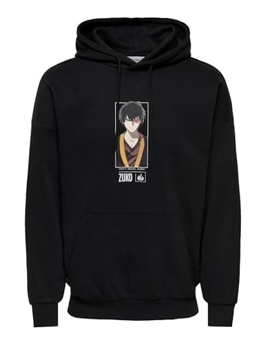 Image of ONLY & SONS Men's Onsavatar RLX Hoodie Sweat, Black, M