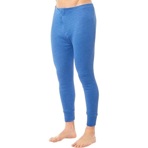 Image of Crazy Fashion Men’s Thermal Underwear Pants (1-Pc) – Fleece-Lined, Base Layer Bottoms for Cold Weather, Soft & Stretchy Long Johns Warm Winter Thermalwear (1 Piece - Blue, Medium)