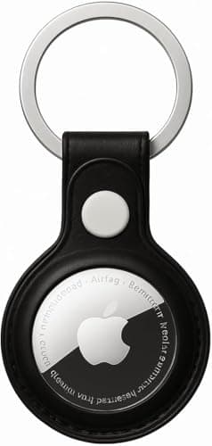 Image of Leather AirTag Keyring Case For Apple Airtag Holder Protective Leather Case Tracker Cover with Holder Airtag Key Ring Compatible with Apple New AirTag Dog Collar
