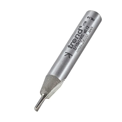 Image of Trend Professional Single Flute Cutter, 1/4 Inch Shank, 2mm Cut Diameter & 5mm Cut Length, Tungsten Carbide Tipped, 2/10X1/4TC