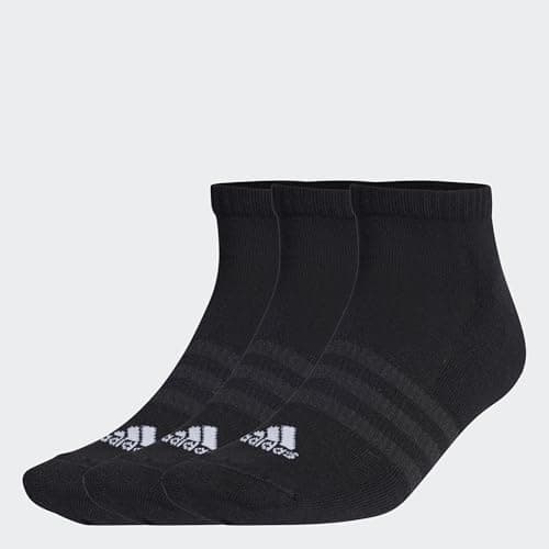 Image of adidas Unisex Cushioned Low-Cut Socks 3 Pairs, Black/White, 8.5-10