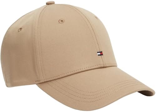 Image of Tommy Hilfiger Men's TH Flag Cotton 6 Panel Cap AM0AM13008 Cap, Beige, One Size