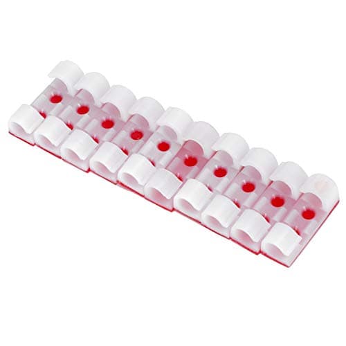 Image of Tixiyu 20Pcs Wire Clamp/Holder Self Adhesive Cord Holder Fastener, ABS Cable Organizer for Charging Cables Audio Cables, 3x1.1x1cm (White)
