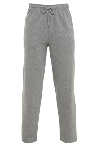 Image of FASHION MY LOVE Jogging Pants Mens Tracksuit Bottoms Trousers Casual Mens Joggers for Men UK Zip Pockets Elasticated Open Hem Classic Jog Pants Jog Sweatpants Sports Joggers Silver Grey