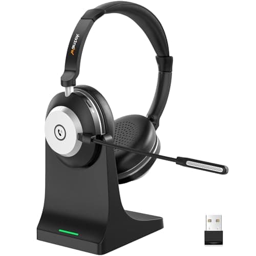 Image of Wantek Wireless Headset with Microphone for PC Bluetooth Headset with Noise Canceling Microphone