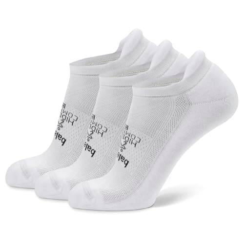 Image of Balega Hidden Comfort Performance No Show Athletic Running Socks for Men and Women (3-Pack), White, Medium