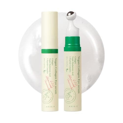 Image of AXIS-Y Vegan Collagen Eye Serum with Triple Hyaluronic Acid & Peptides - K Beauty Roller for Dark Circles and Puffiness - Vegan Korean Skincare Eye Cream - 10ml/0.33 fl. oz.