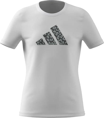 Image of adidas Girl's Junior Girls Animal Print Graphic TEE, White, 11-12 Years