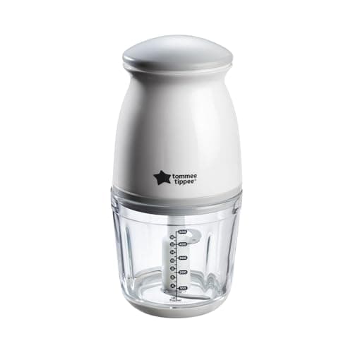 Image of Tommee Tippee Quick-Chop, 500ml Capacity, Mini Electric Baby Food Blender and Chopper for all Stages of Weaning, Durable Glass Bowl and Stainless Steel Blades, 200W Motor