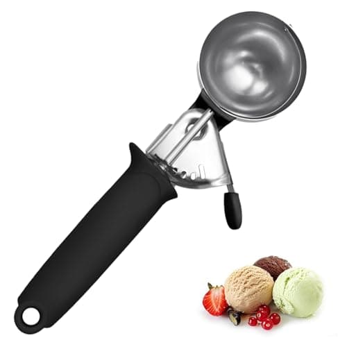 Image of Stainless Steel Ice Cream Scoop with Trigger Mechanism for Effortless Serving