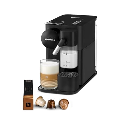 Image of Nespresso Lattissima One Coffee Machine by De'Longhi for Original Coffee Pods, Latte, Cappuccino, Integrated Milk Frother, Starter Capsule Set Included, EN510.B, Black
