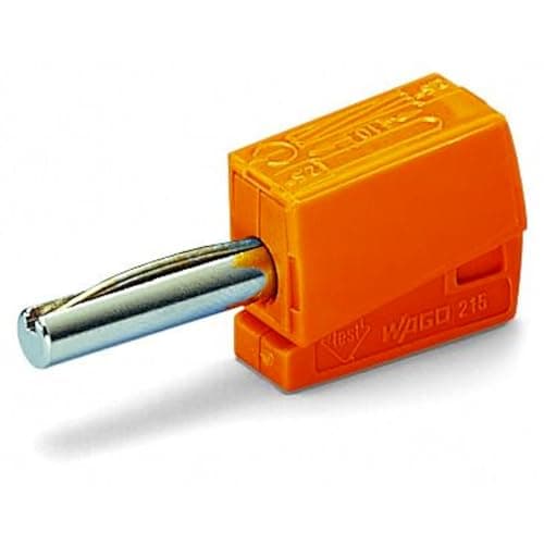Image of WAGO Banana plug; for socket 4 mm Ø; 2,50 mm²; orange, 215-211 (50 pcs)