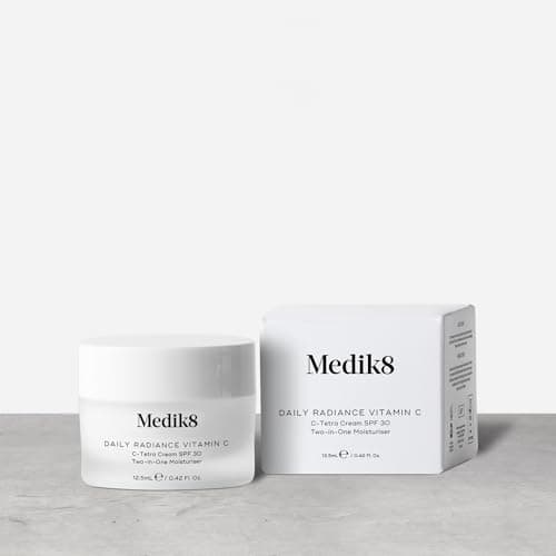 Image of Medik8 Daily Radiance Vitamin C Travel Size - 2-in-1 SPF & Face Moisturiser - C-Tetra Cream SPF 30 - Shields Skin Against Premature Signs of Ageing - 12.5ml