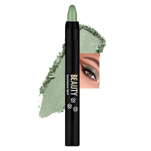 Image of Waterproof Shimmer Eyeshadow Stick With Smooth Cream Formula For Vibrant Green Makeup - Twistable Pencil Design For Easy Application And Long Lasting Wear, Ideal For Gradient & Everyday