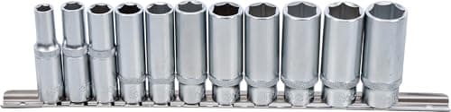 Image of BGS 2222 | Socket Set, Hexagon, deep | 10 mm (3/8") Drive | 8 - 19 mm | 11 pcs.